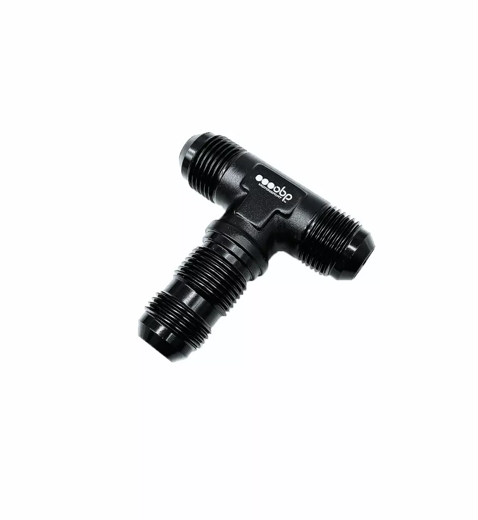 AN/JIC Male Bulkhead Tee Piece Fuel Hose Adaptor Black