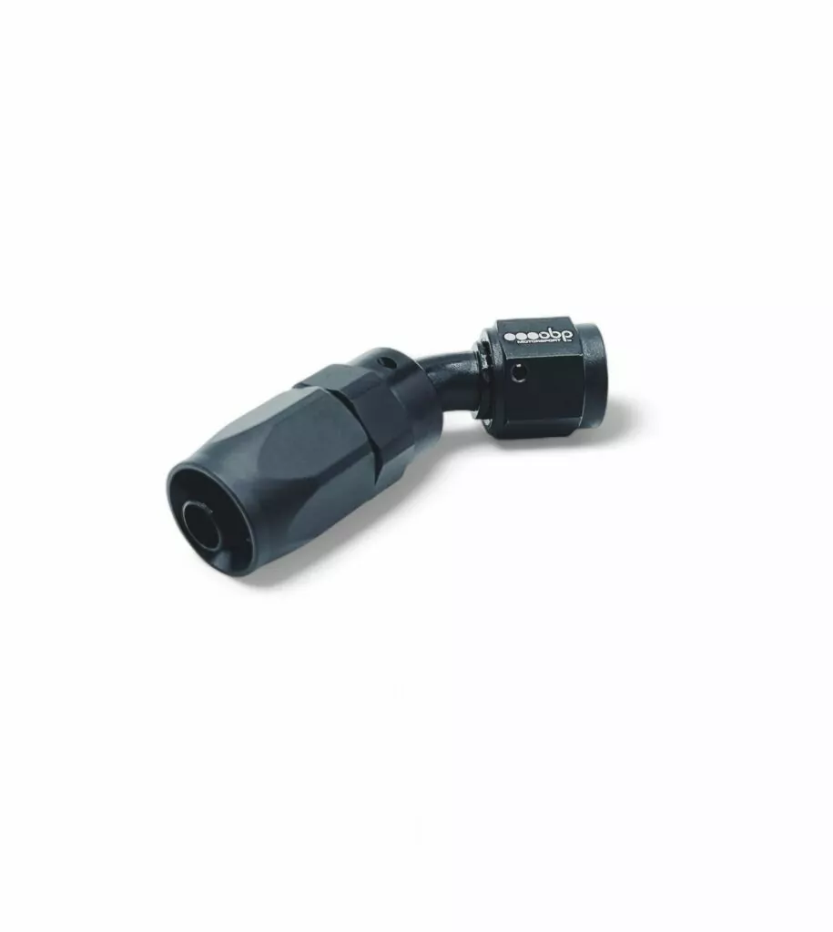 45 Degree CPE Fuel Hose End Fitting Black