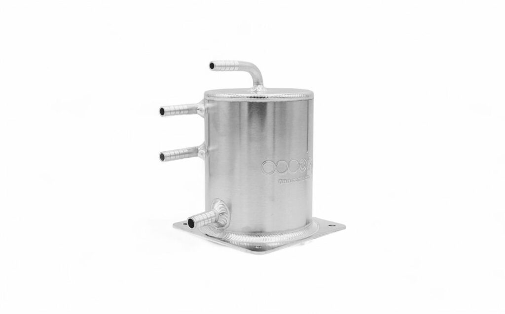 1 Litre Base Mount Fuel Swirl Pot - Push on - Silver finish