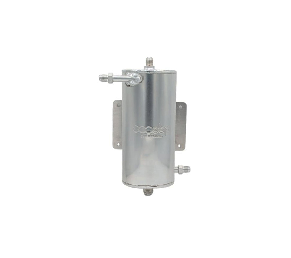 1.5 Litre Bulkhead Mount Fuel Swirl Pot - JIC - Silver finish